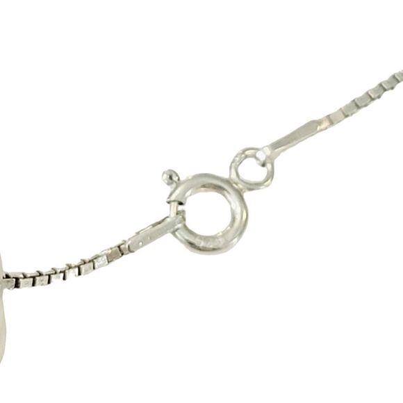 Vintage Sterling Silver Puffy Double Sided Snowman Necklace 18" - Picture 6 of 6